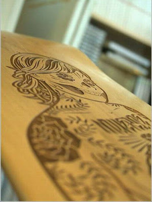 Laser wood engraving