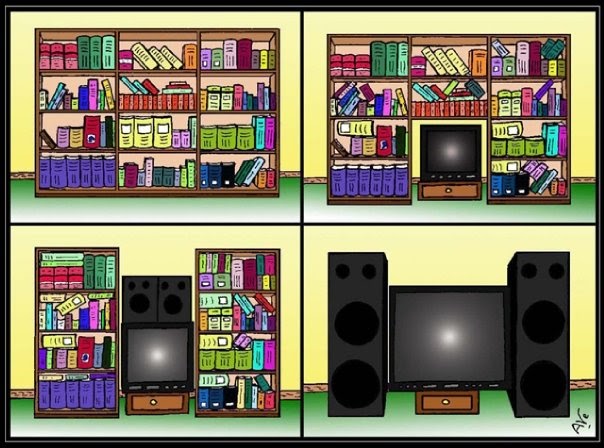 Viñeta de libros vs. TV