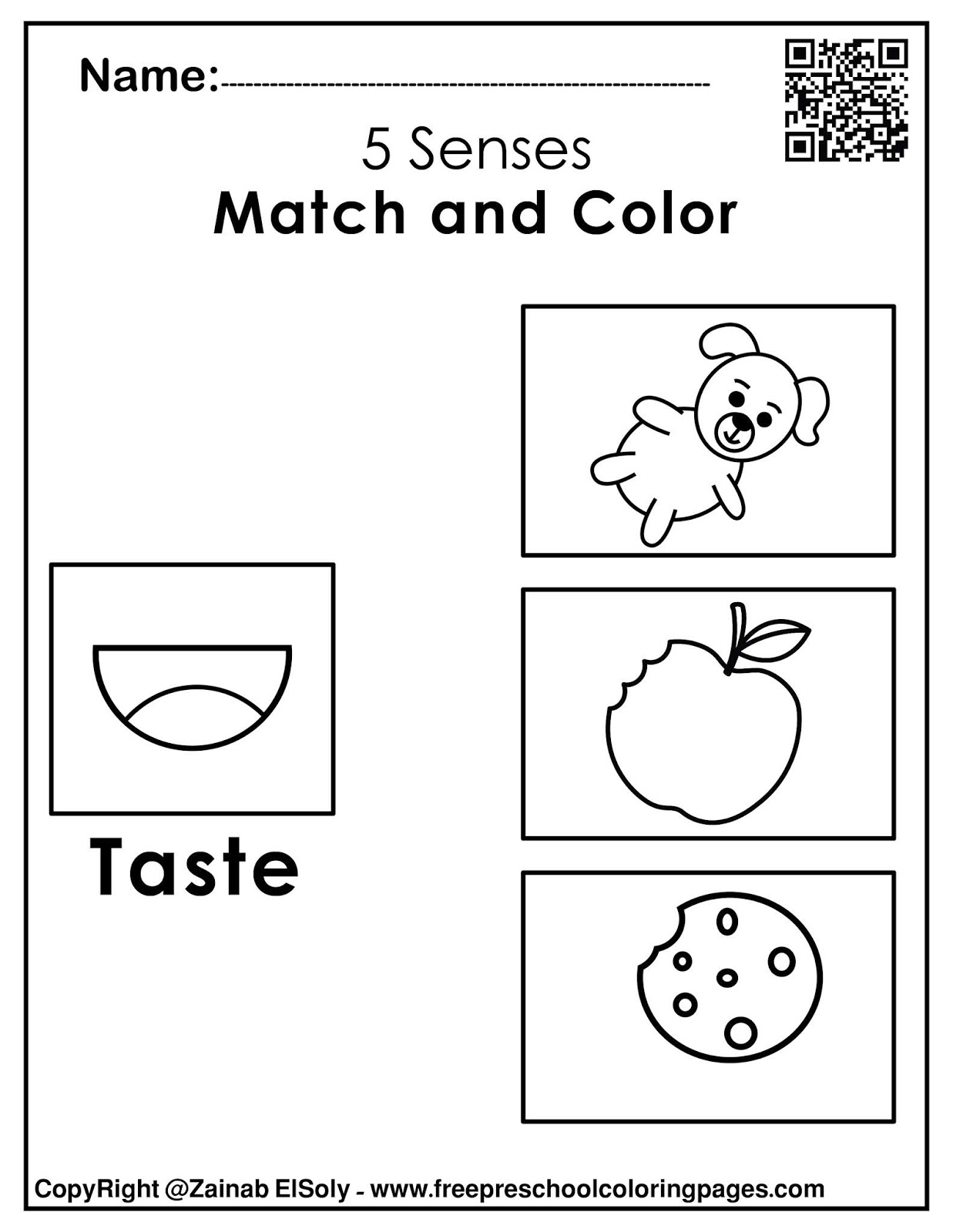 set of 5 senses activities for kids