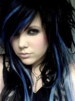  Style Scene Hair on Black Blue Emo Hair Jpg