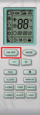 cara menyalakan remote ac gree