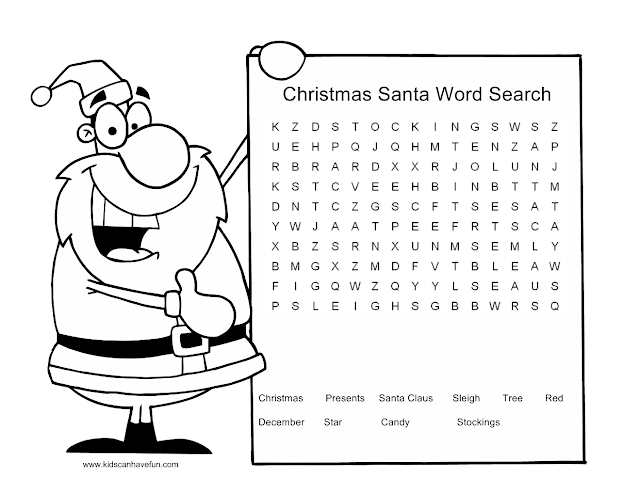 Easy Christmas word search free printable 4