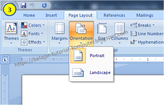 menentukan halaman pada microsoft word 2007