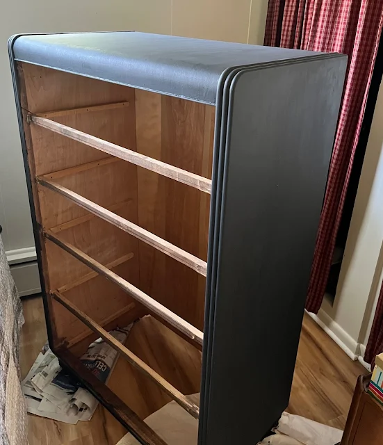 Photo of a waterfall chest painted with chalk paint.