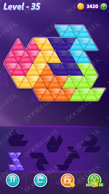 Block! Triangle Puzzle Intermediate Level 35 Solution, Cheats, Walkthrough for Android, iPhone, iPad and iPod