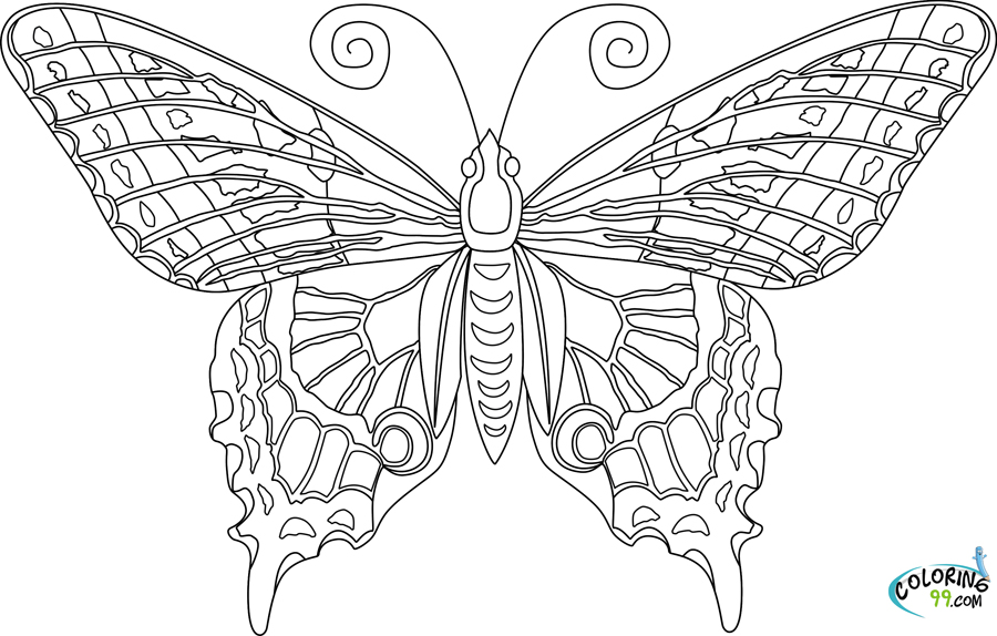 Printable Adult Butterfly Coloring Pages 1