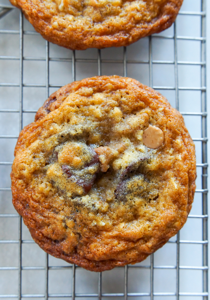 Cookie made with Trader Joe's Caramel Sea Salt Baking Chips