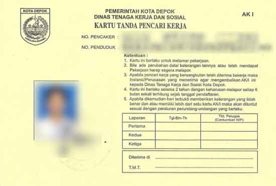 syarat dan cara membuat kartu kuning ak-1 - Kartu Pencari Kerja