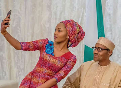 President Buhari's beautiful daughter shares cute Selfie photos with him during #FathersDay celebrations (Photos)