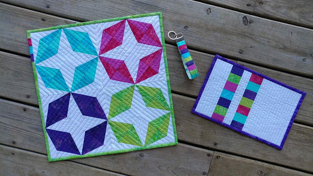 Batiks and solids for a modern Teal Mini Swap Quilt