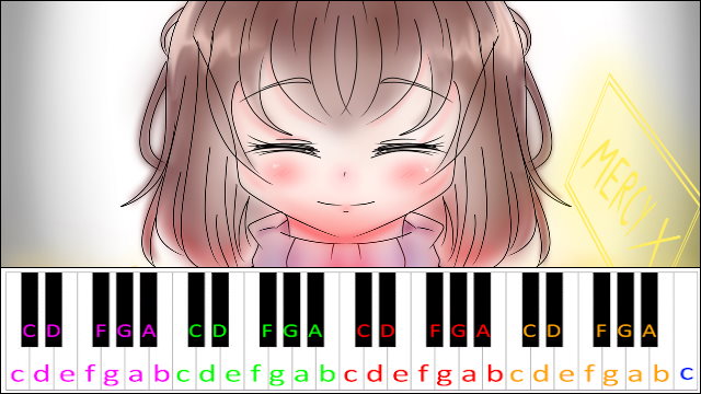 Determination (Undertale) Hard Version Piano / Keyboard Easy Letter Notes for Beginners