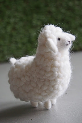 Felted sheep angle view