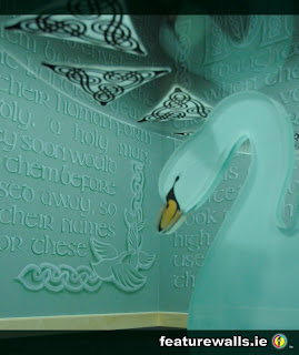 LIR 4 LIR ROOM HAND PAINTED CELTIC TEXT BY IRISH MURAL SPECIALISTS FEATUREWALLS.IE
