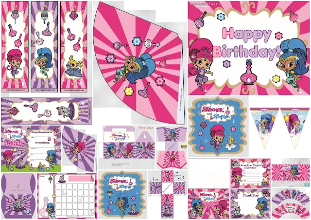 Shimmer and Shine Party Free Printable Kit. 