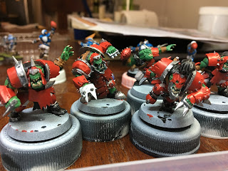 Games Workshop GW Blood Bowl Orcs Tutorial SquadPainter Basecoat