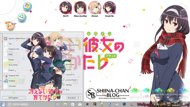 Windows 10 Ver. 1709 Theme Saekano by Enji Riz