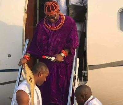  Photos: Oba of Benin arrives Abuja with his wives