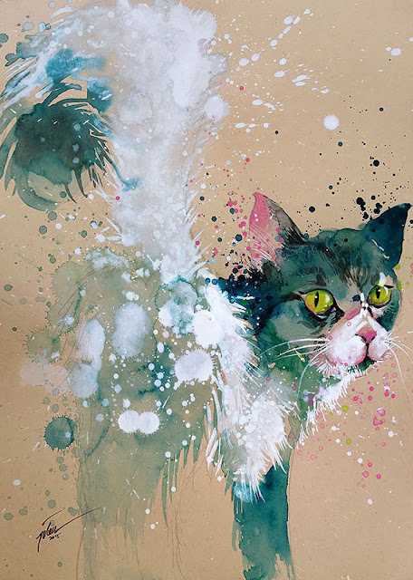 Watercolor splashed Paintings