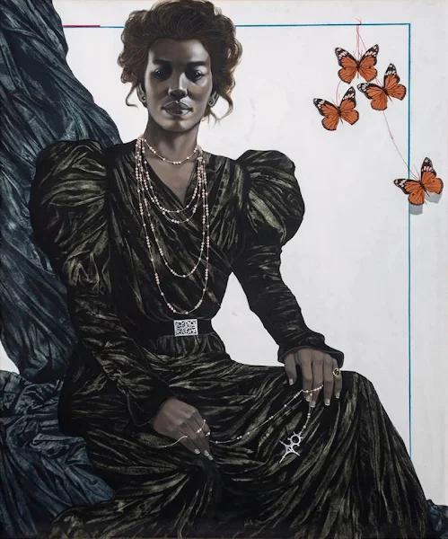 Pintura: Cuatro mariposas, Jorge Severino