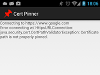 Certificate pinning in Android 4.2