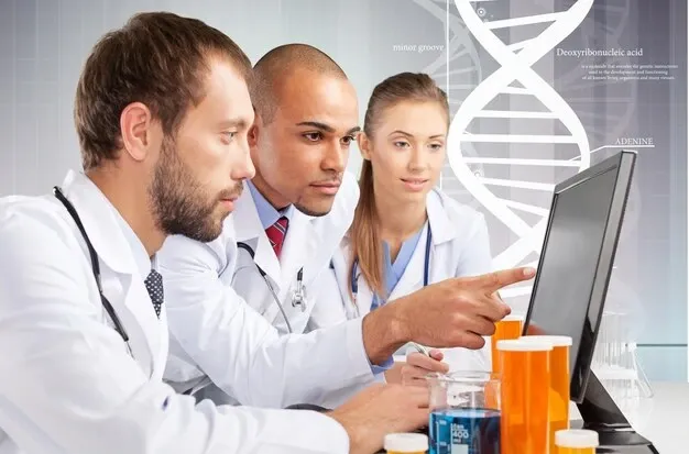 Illustration representing gene expression analysis