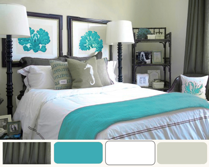 Grey and Turquoise Bedroom Ideas