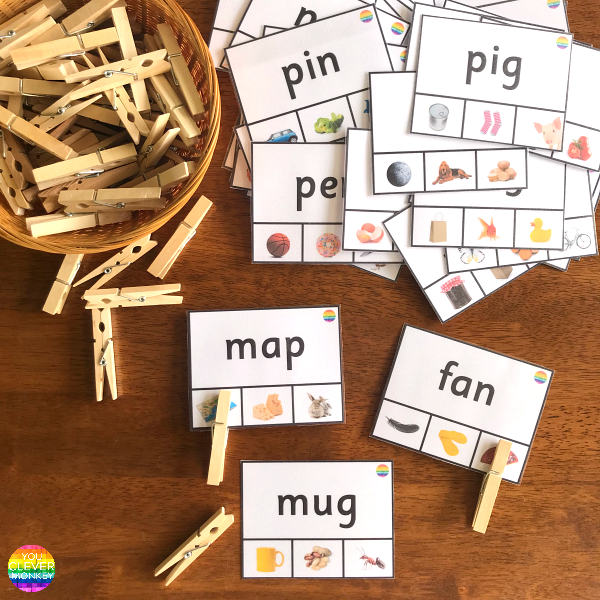 CVC Word Clip Cards | you clever monkey