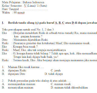 Soal-UAS-UKK-Bahasa-Indonesia-Kelas-5-SD-Semester-1