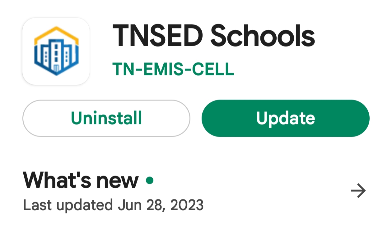 TNSED Schools App - New Version 0.0.71 Available - Update Now