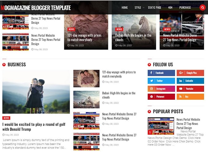 MogMagazine Blogger Template Premium Free Free Download