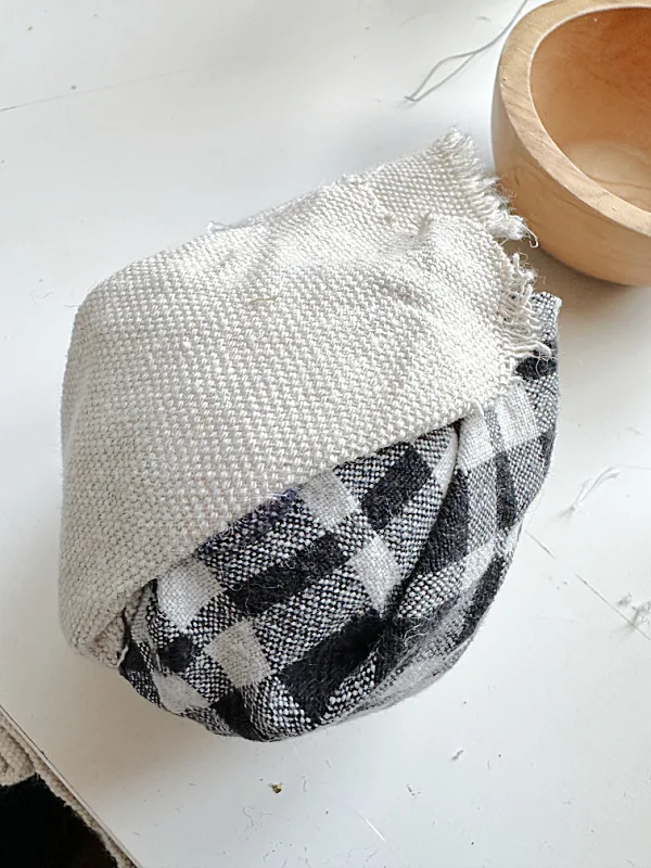 glued fabric around dryer ball