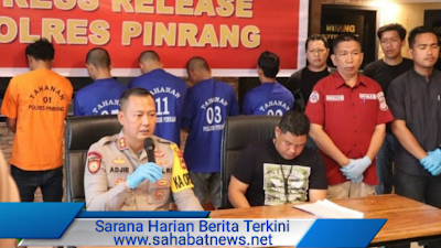Kapolres Pinrang Pimpin Press Release,  Pengungkapan Sejumlah Kasus Kriminal