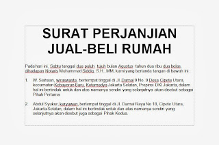 [.doc] CONTOH SURAT PERJANJIAN JUAL BELI RUMAH ~ HOBI & SI 