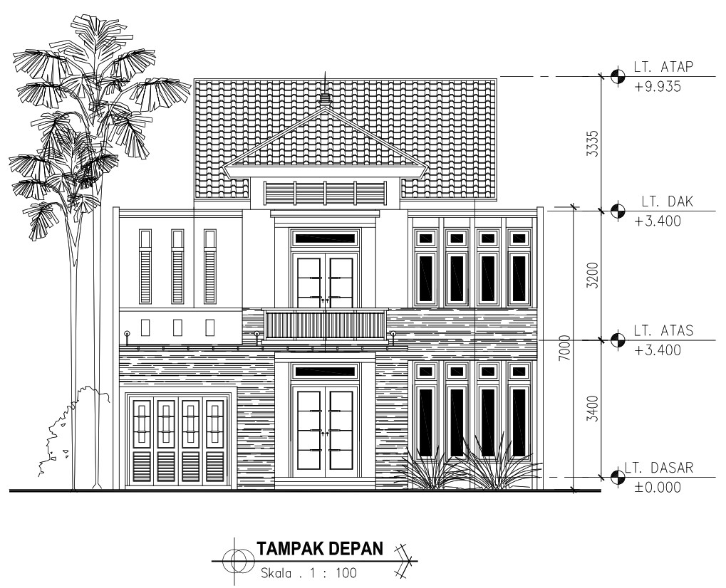 Megatroll Rumah Tinggal Minimalis Kontemporer 2 Lantai Ukuran 15x20