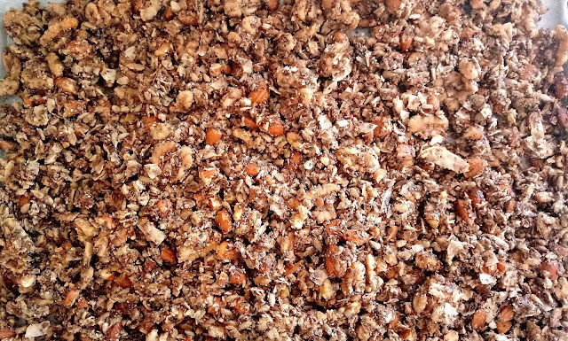 a sheet pan full of baked grain free granola