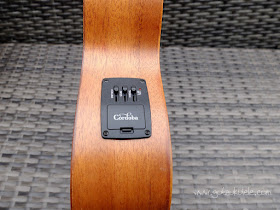 Cordoba 20TM-CE Tenor Ukulele pickup controls