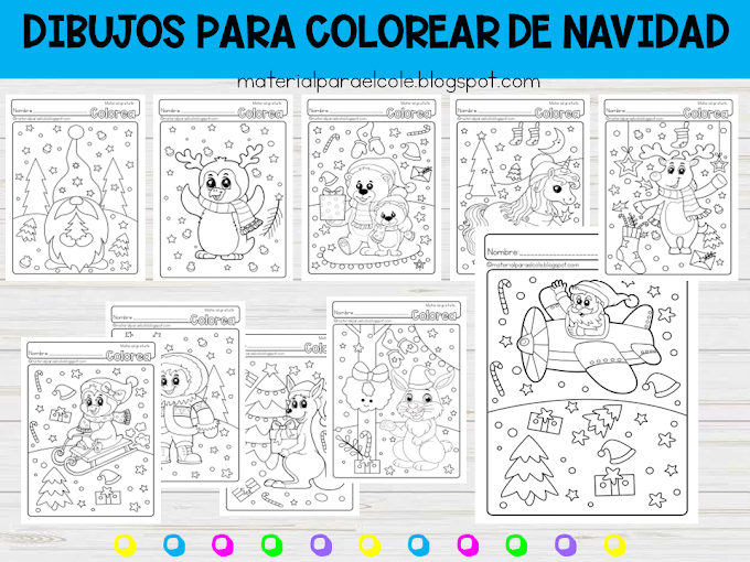 DIBUJOS PARA COLOREAR DE NAVIDAD