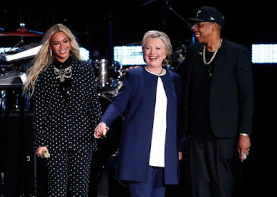 Are blacks important when it comes to politics in America? Hillary Clinton, Beyoncé and Jay-Z.