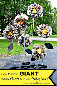 Giant Free Standing Paper Flowers on Conduit Stems Tutorial