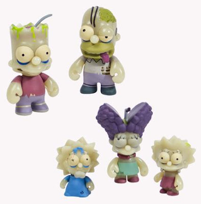 Kidrobot x The Simpsons Glow in the Dark Zombie Family 5 Pack - Bart, Homer, Maggie, Marge & Lisa