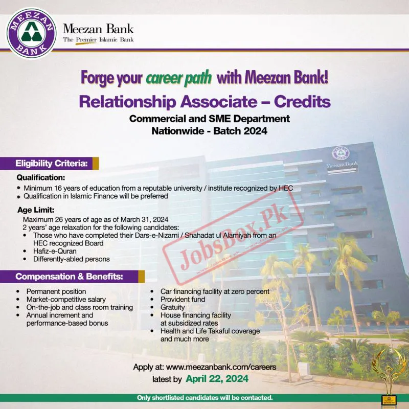 Latest Advertisement of Meezan Bank Jobs 2024