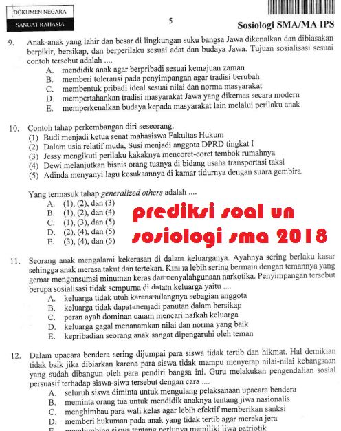  admin ingin membuatkan tips agar sukses ujian nasional Prediksi Soal Un Sma Sosiologi 2018