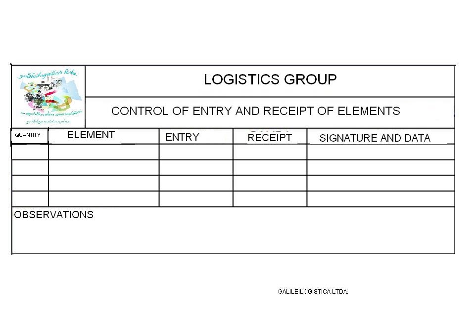 GALILEILOGISTICA LTDA.: FORMATO DE ENTREGA Y RECIBO DE 