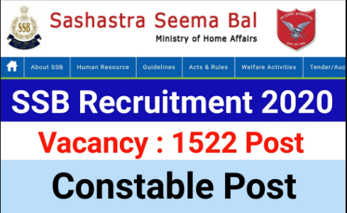 Sashatra Seema Bal (SSB) Constable Recruitment 2020