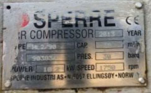   SPERRE HL2/90 AIR COMPRESSOR