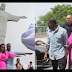 Kimye by the statue of Christ the Redeemer