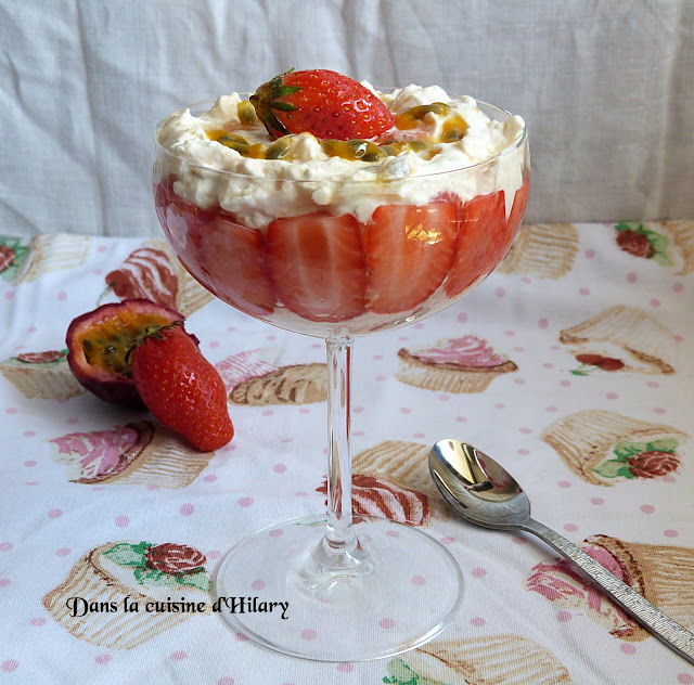 Eton mess aux fraises et fruits de la passion