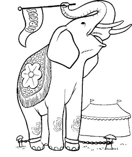 Best Cartoon Elephant In Circus Carnival Coloring Page Online