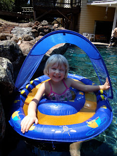Aria in Nana's pool