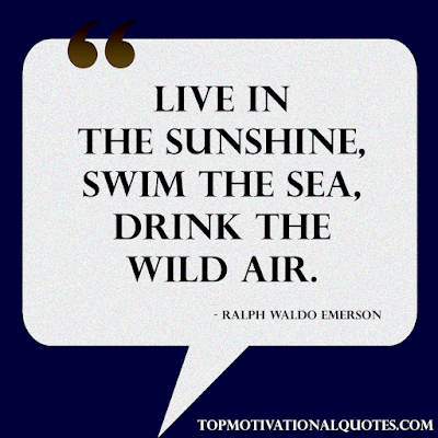 Inspirational quotes about life - Live in the sunshine, swim the sea, drink the wild air.- Ralph Waldo Emerson